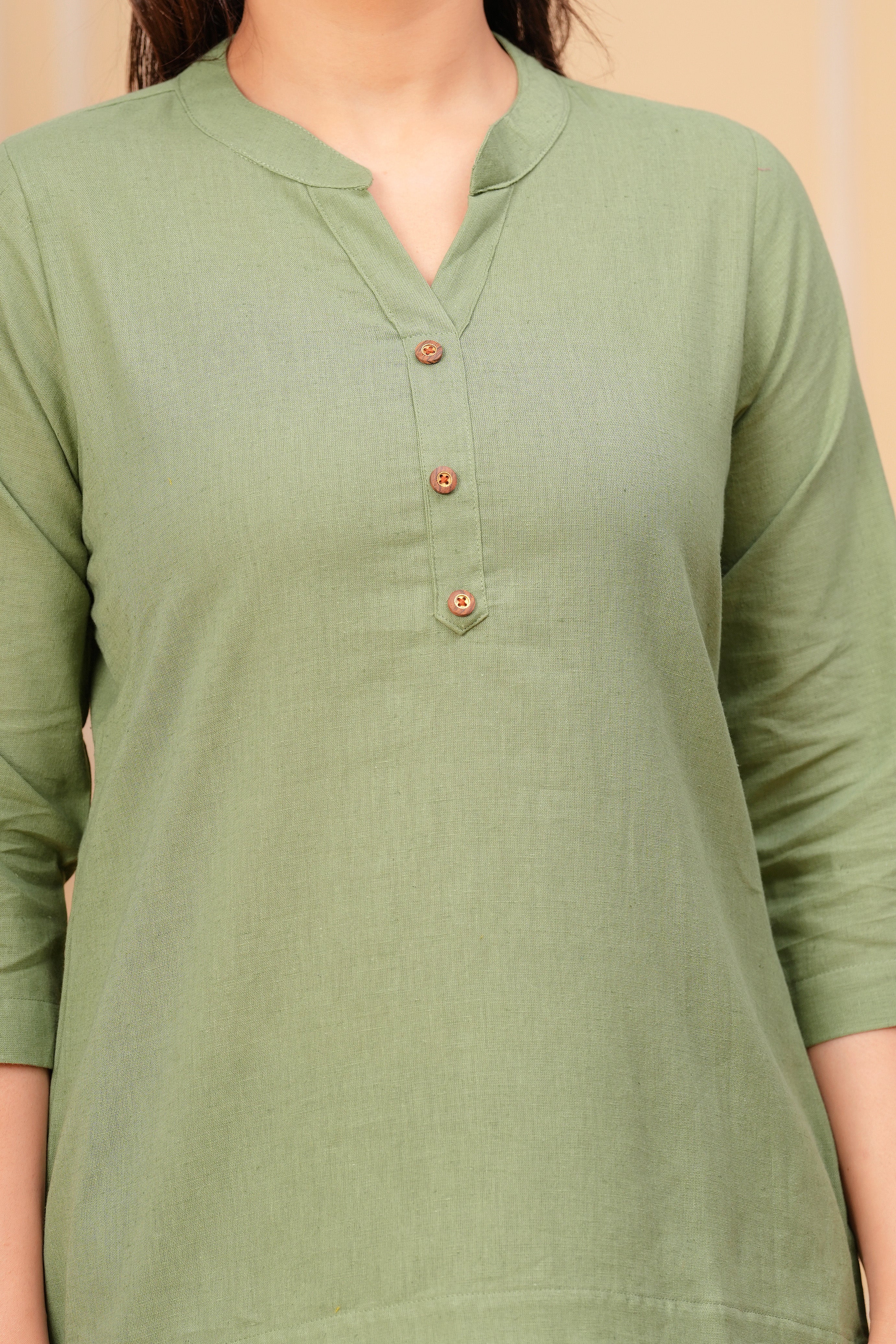 Linen Solid Short Kurta